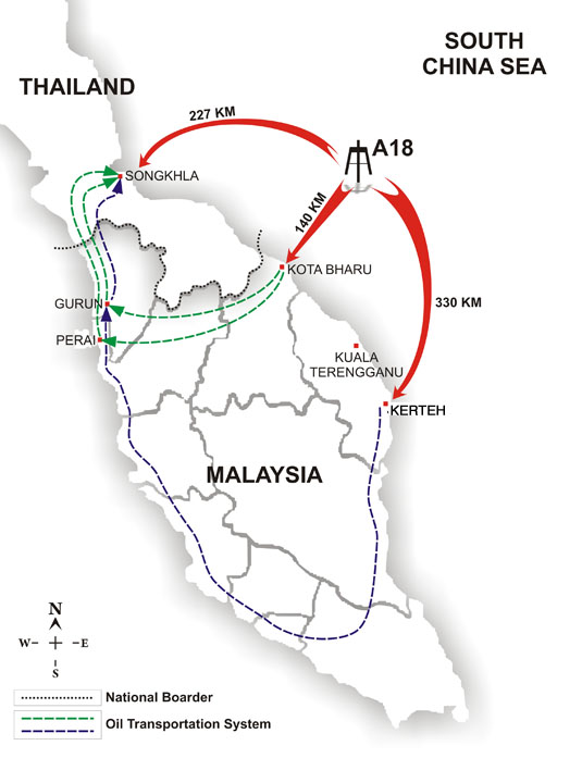 Peta rangkaian hidrokarbon Semenanjung Malaysia