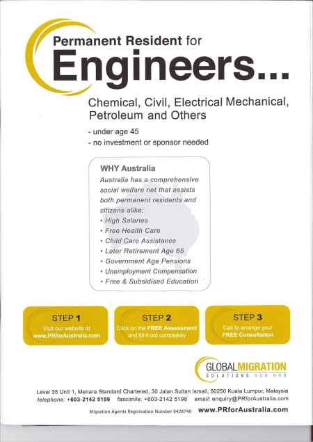 Ad - Engineers Move to Australia