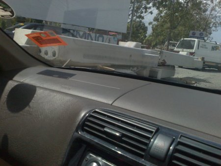 Accident - Cement Struts on Road