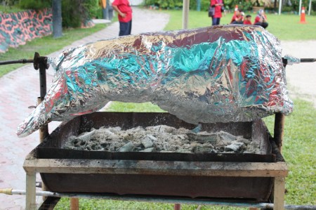 Lamb Slow Roast in Preparation for Dinner